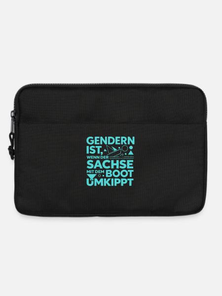 Gendern Sachse Boot Umkippt Dialekt Witz - Laptoptasche 13" - Schwarz