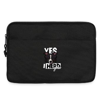 Yes I Herd You Funny Border Collie Sheepdog - Sacoche pour ordinateur portable 13 pouces - noir - Devant