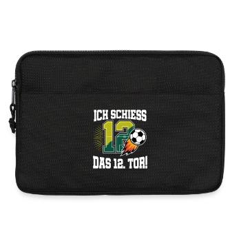 Je tire 12e but, drôle de football pour 12e anniversaire - Sacoche pour ordinateur portable 13 pouces - noir - Devant