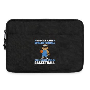Groundhog - Garçons cool jouant au basket - Sacoche pour ordinateur portable 13 pouces - noir - Devant