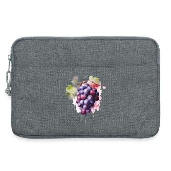 Grapes Watercolor - Laptop bag 13" - heather grey - Front