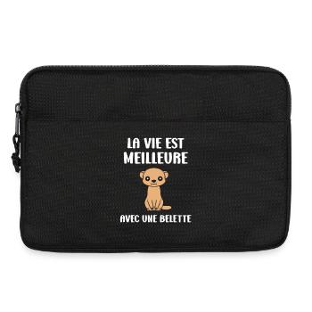 Vie meilleure avec une belette - Sacoche pour ordinateur portable 13 pouces - noir - Devant