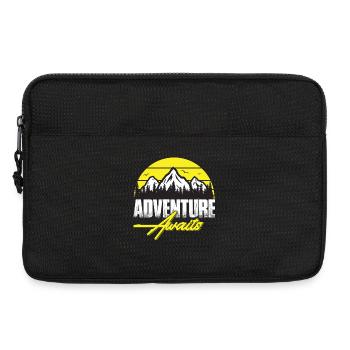 Abenteuer wartet Berglandschaft Neon - Laptoptasche 13" - Schwarz - Vorne
