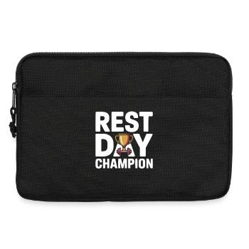Humour de la Championne de la Journée de repos sur la forme physique - Sacoche pour ordinateur portable 13 pouces - noir - Devant
