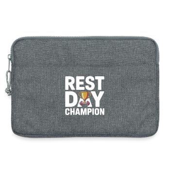 Humour de la Championne de la Journée de repos sur la forme physique - Sacoche pour ordinateur portable 13 pouces - gris chiné - Devant