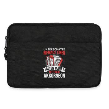 Akkordeon Ziehharmonika Alter Mann Harmonika - Laptoptasche 13" - Schwarz - Vorne