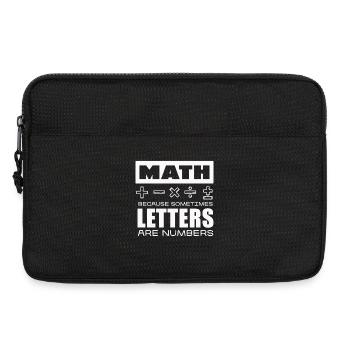 Mathématiques : Les lettres sont des chiffres - Sacoche pour ordinateur portable 13 pouces - noir - Devant