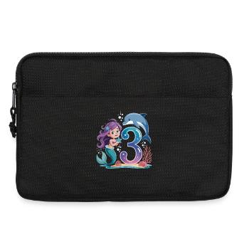 Meerjungfrau 3. Geburtstag 3 Jahre - Laptoptasche 13" - Schwarz - Vorne