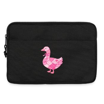 Patchwork Ente Rosa - Laptoptasche 13" - Schwarz - Vorne