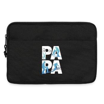 Aventure de ski Papa et Enfant - Sacoche pour ordinateur portable 13 pouces - noir - Devant
