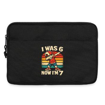 7th Birthday Boy 7 Years Old, I Was 6 Now In 7 - Laptop bag 13" - black - Front