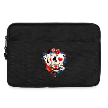 Illustration de cartes de poker et de dés Casino - Sacoche pour ordinateur portable 13 pouces - noir - Devant