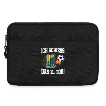 Je tire le 11e but, drôle de football pour le 11e anniversaire - Sacoche pour ordinateur portable 13 pouces - noir - Devant