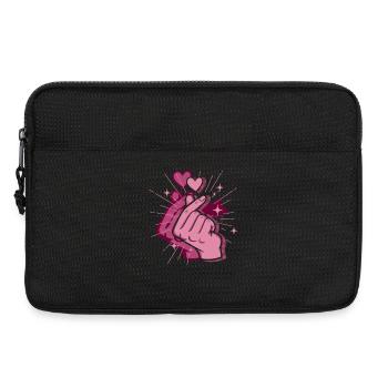 Kpop Doigt Cœur Coréen Pop Mignonne Amour Coré Kpop - Sacoche pour ordinateur portable 13 pouces - noir - Devant