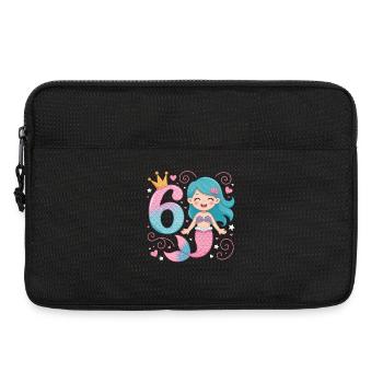 6e anniversaire de la sirène 6 ans - Sacoche pour ordinateur portable 13 pouces - noir - Devant