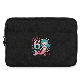 6e anniversaire de la sirène 6 ans - Sacoche pour ordinateur portable 13 pouces - noir - Devant