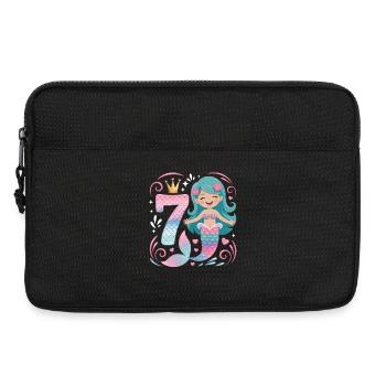 Mermaid 7th Birthday 7 Years - Laptop bag 13" - black - Front