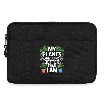 Mes plantes vont mieux que moi - Sacoche pour ordinateur portable 13 pouces - noir - Devant
