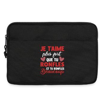 Humour Saint Valentin Homme Femme Couple Ronfles - Sacoche pour ordinateur portable 13 pouces - noir - Devant