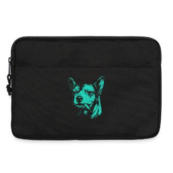 Chihuahua fumant un chien drôle mème humour Chi - Sacoche pour ordinateur portable 13 pouces - noir - Devant
