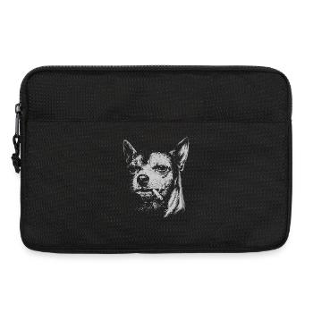 Chihuahua fumant un chien drôle mème humour Chi - Sacoche pour ordinateur portable 13 pouces - noir - Devant