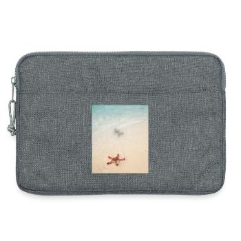 Love on the beach and starfish - Laptop bag 13" - heather grey - Front