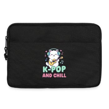 K-Pop AND CHILL Mignonne Musique coréenne Anime Chat - Sacoche pour ordinateur portable 13 pouces - noir - Devant