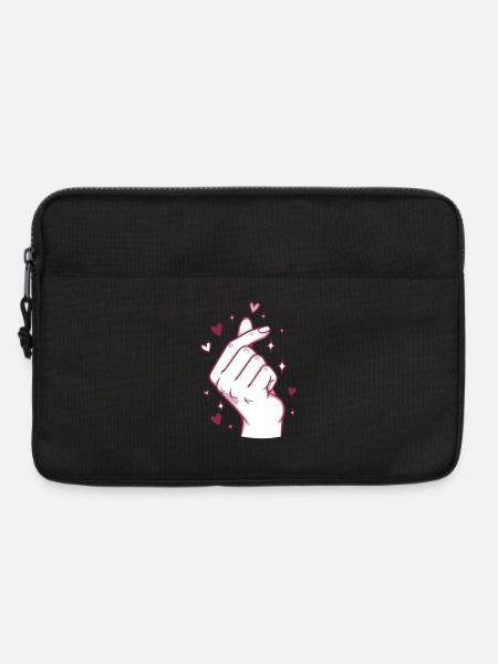 Kpop Koreanische Musik Niedliche Finger Herz Liebe Korea - Laptoptasche 13" - Schwarz
