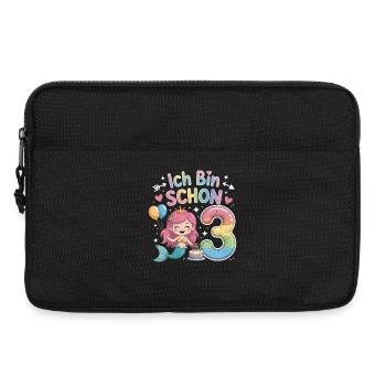 Ich Bin Schon 3 Meerjungfrau Geburtstag - Laptoptasche 13" - Schwarz - Vorne