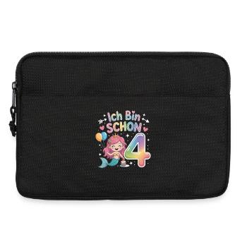 Ich Bin Schon 4 Meerjungfrau Geburtstag - Laptoptasche 13" - Schwarz - Vorne