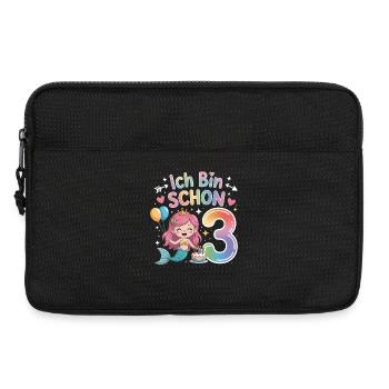 Ich Bin Schon 3 Meerjungfrau Geburtstag - Laptoptasche 13" - Schwarz - Vorne