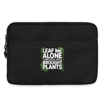 Leaf Me Alone Pflanzen Humor Design - Laptoptasche 13" - Schwarz - Vorne