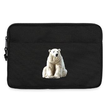 Ours polaire à la lumière de la glace - Sacoche pour ordinateur portable 13 pouces - noir - Devant