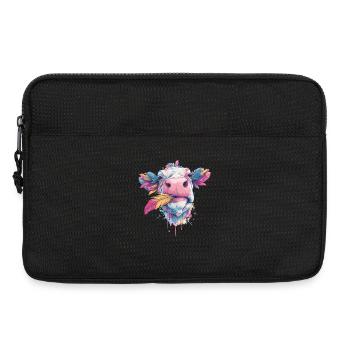 Vache arc-en-ciel avec plumage - Sacoche pour ordinateur portable 13 pouces - noir - Devant