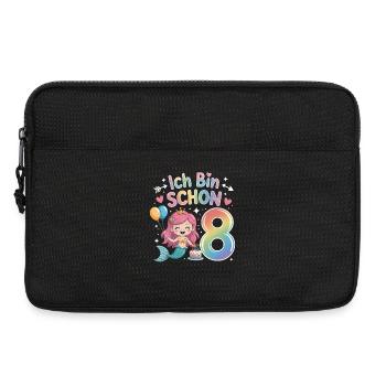 I'm already 8 Mermaid Birthday - Laptop bag 13" - black - Front
