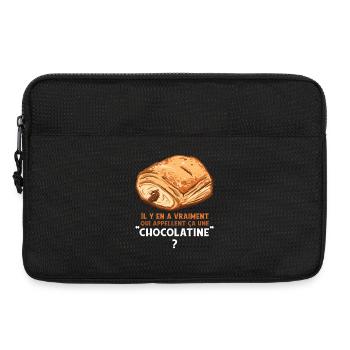 Humor Chocolatine Pain au Chocolat Frühstück - Laptoptasche 13" - Schwarz - Vorne