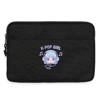 Fille K-Pop Mignonne Musique Kpop Coréenne Fille Anime - Sacoche pour ordinateur portable 13 pouces - noir - Devant