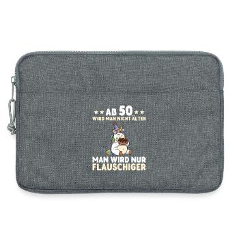 50th Birthday Unicorn – You Only Get Fluffier - Laptop bag 13" - heather grey - Front