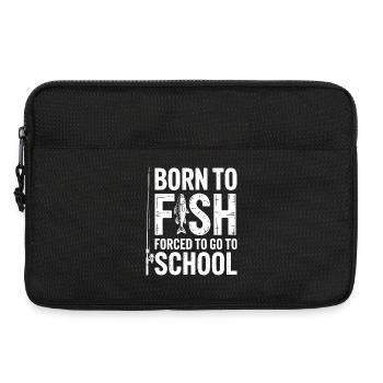 Né pour la pêche, forcé à aller en école - Sacoche pour ordinateur portable 13 pouces - noir - Devant