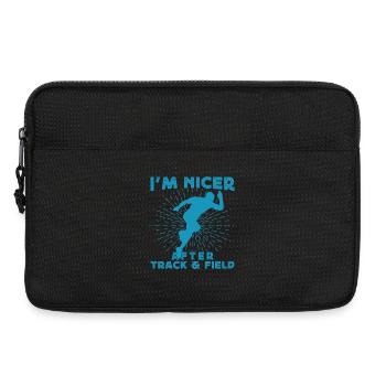 Athlètes d’athlétisme après lesquels je suis plus sympa - Sacoche pour ordinateur portable 13 pouces - noir - Devant