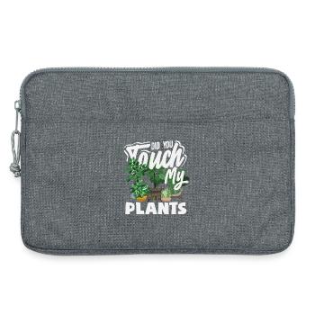 Berühre Meine Pflanzen Lustig Pflanzenliebhaber - Laptoptasche 13" - Grau meliert - Vorne
