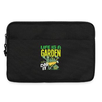 La vie est un jardin Amusement pour les amoureux des plantes - Sacoche pour ordinateur portable 13 pouces - noir - Devant
