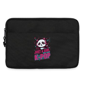 Just A Girl Who Loves K-Pop Cute Panda Korean - Laptop bag 13" - black - Front
