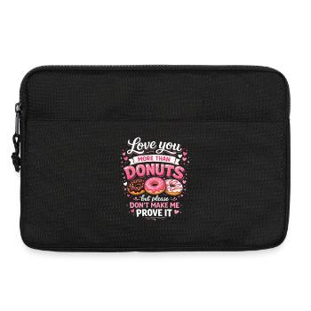 Donut drôle, pâtisserie, douceurs, dessert, humour gastronomique - Sacoche pour ordinateur portable 13 pouces - noir - Devant