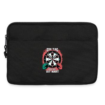 Ein Tag ohne Dart wird hart – Lustiges Darts Shirt - Laptoptasche 13" - Schwarz - Vorne