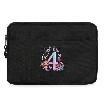 Ich Bin 4 Meerjungfrauen Mädchen 4. Geburtstag - Laptoptasche 13" - Schwarz - Vorne