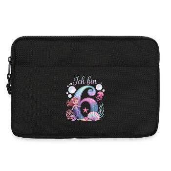 Je suis 6e anniversaire de la Fille des Sirènes - Sacoche pour ordinateur portable 13 pouces - noir - Devant