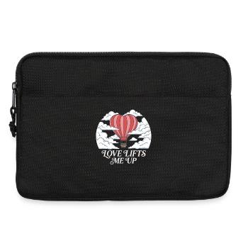L’amour me soulève en montgolfière romantique - Sacoche pour ordinateur portable 13 pouces - noir - Devant