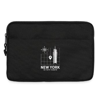 New York City USA 40.7128N 74.0060W - Laptoptasche 13" - Schwarz - Vorne