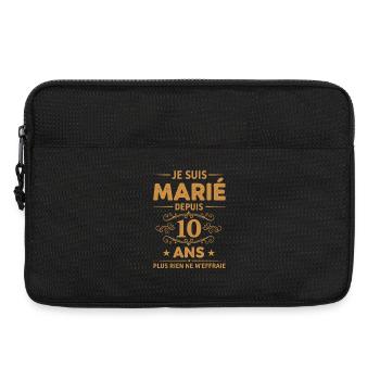 Seit 10 Jahren verheiratet, humorvolles Paar - Laptoptasche 13" - Schwarz - Vorne